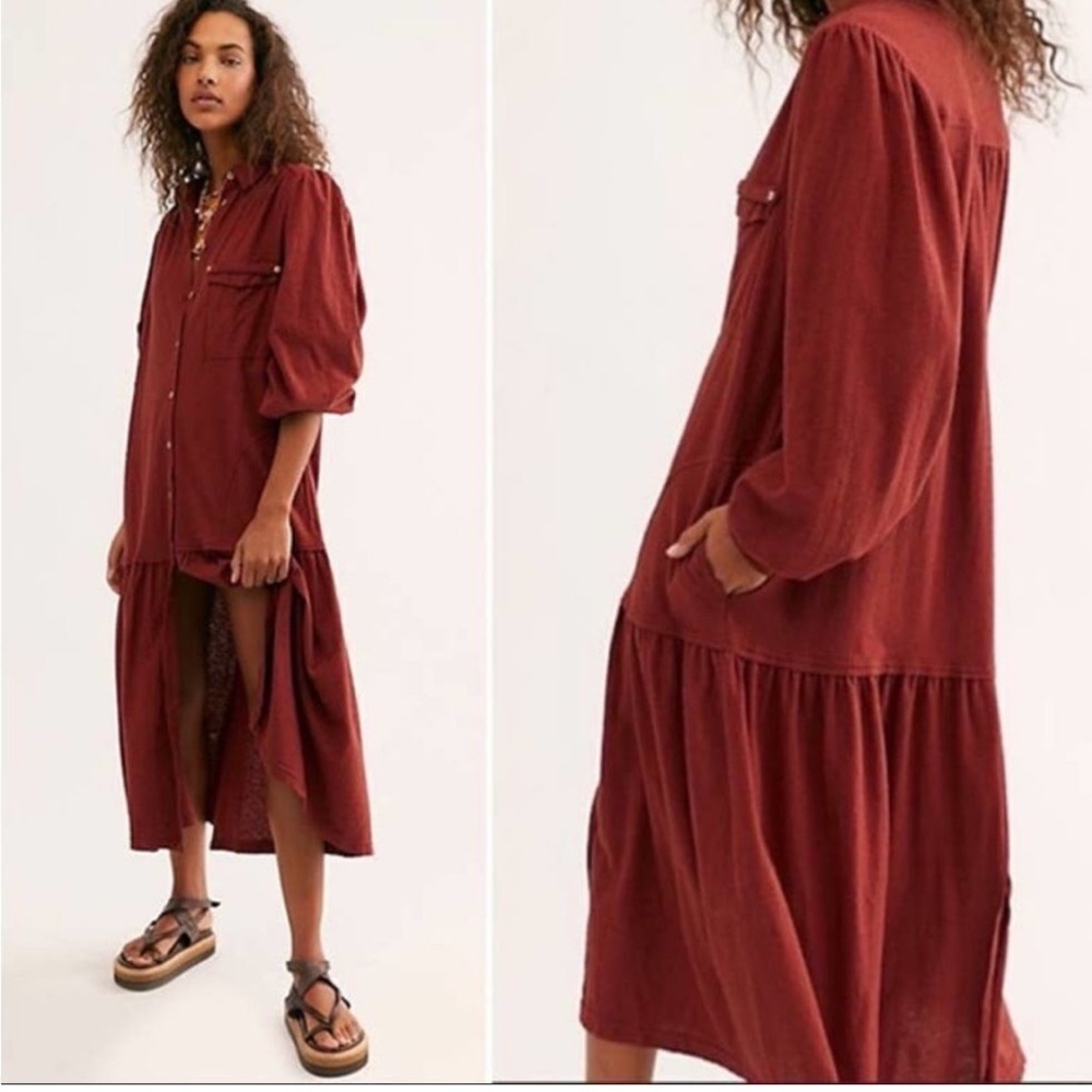Lost in the 🔥 NWOT Free People FP Beach Shirt Dress - Picture 1 of 5